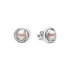 Cercei perle naturale roz pudra si argint DiAmanti SK23106E_L-G (Argint 925‰ 2,2 g.)